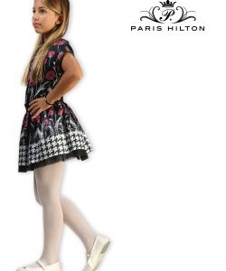 paris hilton collant bimba cotone strass allover white